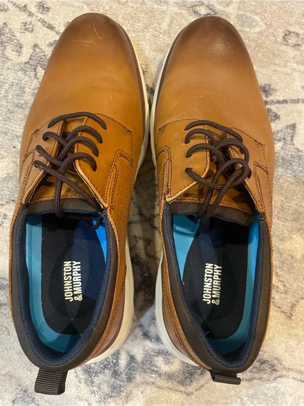 Johnston & Murphy Men's Casual Lace-Up Leather Oxfords in Brown